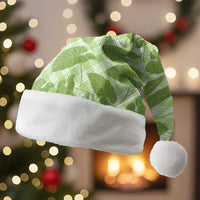 Green Hawaii Kalo Palaka Motifs Christmas Santa Hat Hawaiian Taro Leaves Elegant Vibes LT14 Without Fur Green - Polynesian Pride