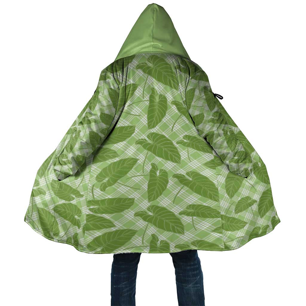 Green Hawaii Kalo Palaka Motifs Cloak Hawaiian Taro Leaves Elegant Vibes LT14 Unisex Green - Polynesian Pride