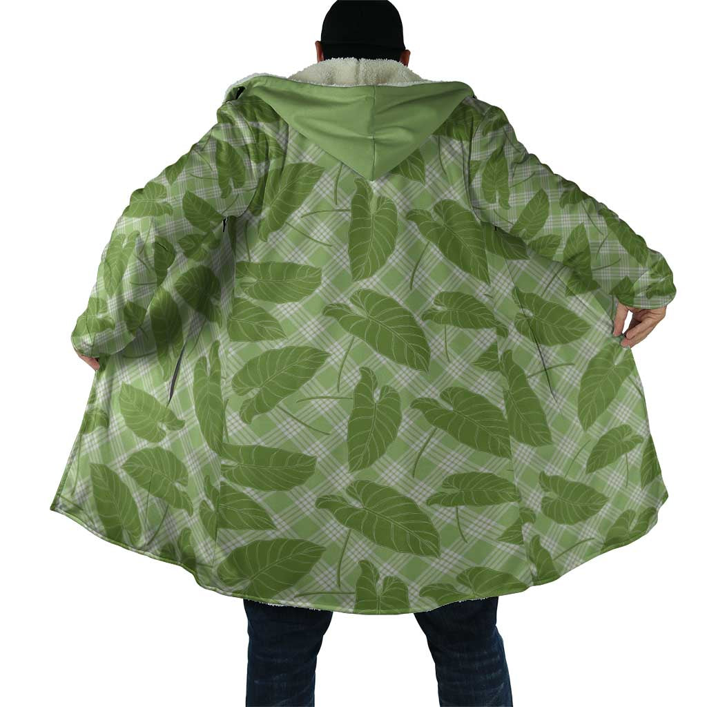 Green Hawaii Kalo Palaka Motifs Cloak Hawaiian Taro Leaves Elegant Vibes LT14 - Polynesian Pride
