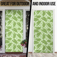Green Hawaii Kalo Palaka Motifs Door Cover Hawaiian Taro Leaves Elegant Vibes LT14 - Polynesian Pride