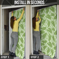Green Hawaii Kalo Palaka Motifs Door Cover Hawaiian Taro Leaves Elegant Vibes LT14 - Polynesian Pride