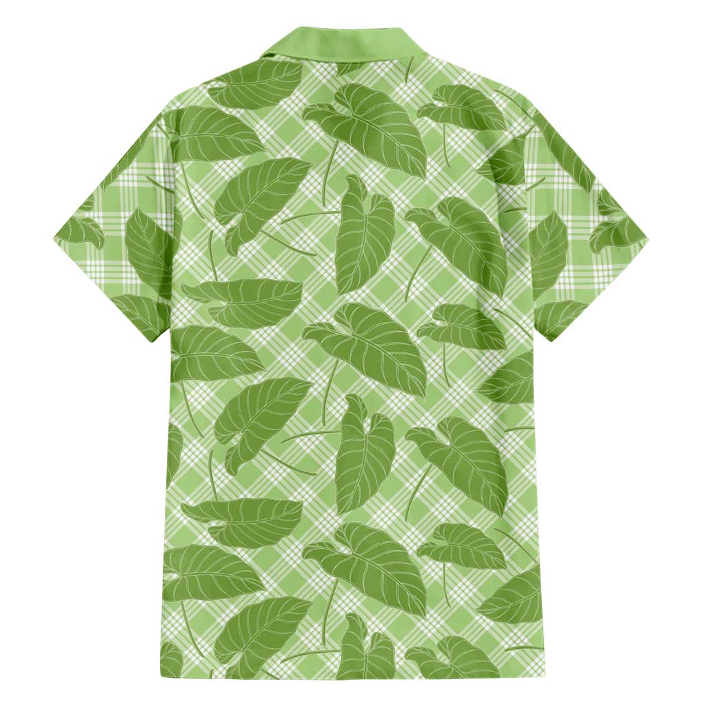 Green Hawaii Kalo Palaka Motifs Family Matching Summer Maxi Dress and Hawaiian Shirt Hawaiian Taro Leaves Elegant Vibes LT14 - Polynesian Pride