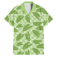 Green Hawaii Kalo Palaka Motifs Family Matching Tank Maxi Dress and Hawaiian Shirt Hawaiian Taro Leaves Elegant Vibes LT14 Dad's Shirt - Short Sleeve Green - Polynesian Pride