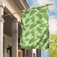 Green Hawaii Kalo Palaka Motifs Garden Flag Hawaiian Taro Leaves Elegant Vibes LT14 House Flag Green - Polynesian Pride