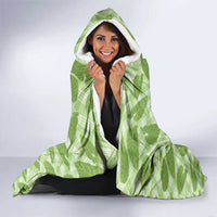 Green Hawaii Kalo Palaka Motifs Hooded Blanket Hawaiian Taro Leaves Elegant Vibes LT14 - Polynesian Pride