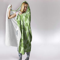 Green Hawaii Kalo Palaka Motifs Hooded Blanket Hawaiian Taro Leaves Elegant Vibes LT14 - Polynesian Pride
