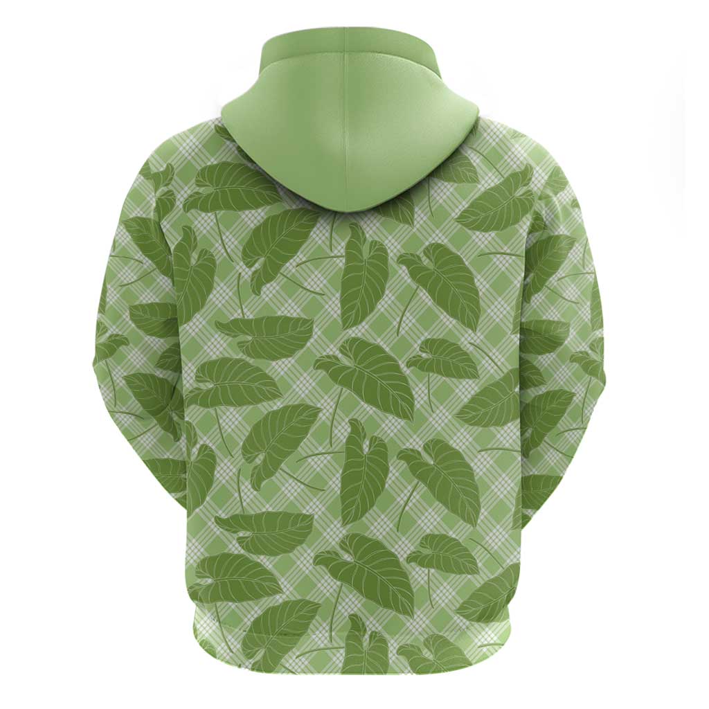 Green Hawaii Kalo Palaka Motifs Hoodie Hawaiian Taro Leaves Elegant Vibes LT14 - Polynesian Pride