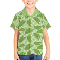 Green Hawaii Kalo Palaka Motifs Kid Hawaiian Shirt Hawaiian Taro Leaves Elegant Vibes LT14 Kid Green - Polynesian Pride
