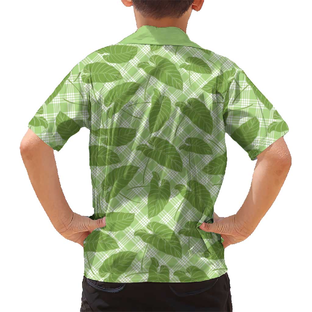 Green Hawaii Kalo Palaka Motifs Kid Hawaiian Shirt Hawaiian Taro Leaves Elegant Vibes LT14 - Polynesian Pride