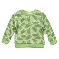 Green Hawaii Kalo Palaka Motifs Kid Ugly Christmas Sweater Hawaiian Taro Leaves Elegant Vibes LT14 Kid Green - Polynesian Pride