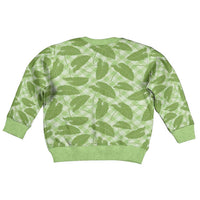 Green Hawaii Kalo Palaka Motifs Kid Ugly Christmas Sweater Hawaiian Taro Leaves Elegant Vibes LT14 - Polynesian Pride