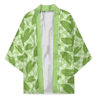 Green Hawaii Kalo Palaka Motifs Kimono Hawaiian Taro Leaves Elegant Vibes LT14 Unisex Green - Polynesian Pride