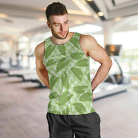 Green Hawaii Kalo Palaka Motifs Men Tank Top Hawaiian Taro Leaves Elegant Vibes LT14 Green - Polynesian Pride