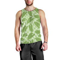 Green Hawaii Kalo Palaka Motifs Men Tank Top Hawaiian Taro Leaves Elegant Vibes LT14 - Polynesian Pride
