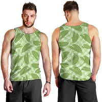 Green Hawaii Kalo Palaka Motifs Men Tank Top Hawaiian Taro Leaves Elegant Vibes LT14 - Polynesian Pride