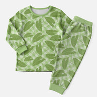 Green Hawaii Kalo Palaka Motifs Christmas Pajama Set Hawaiian Taro Leaves Elegant Vibes LT14 Men Green - Polynesian Pride