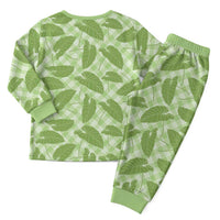Green Hawaii Kalo Palaka Motifs Christmas Pajama Set Hawaiian Taro Leaves Elegant Vibes LT14 - Polynesian Pride