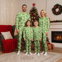 Green Hawaii Kalo Palaka Motifs Christmas Pajama Set Hawaiian Taro Leaves Elegant Vibes LT14 - Polynesian Pride