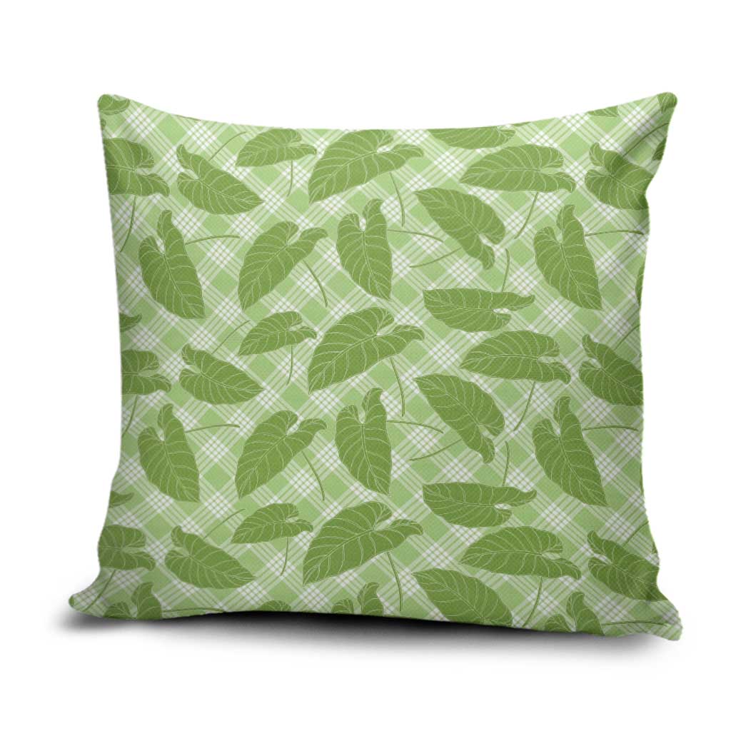 Green Hawaii Kalo Palaka Motifs Pillow Cover Hawaiian Taro Leaves Elegant Vibes LT14 Green - Polynesian Pride