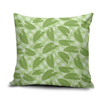Green Hawaii Kalo Palaka Motifs Pillow Cover Hawaiian Taro Leaves Elegant Vibes LT14 Green - Polynesian Pride