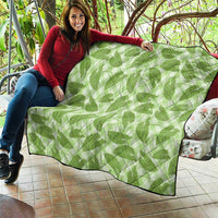 Green Hawaii Kalo Palaka Motifs Quilt Hawaiian Taro Leaves Elegant Vibes LT14 - Polynesian Pride