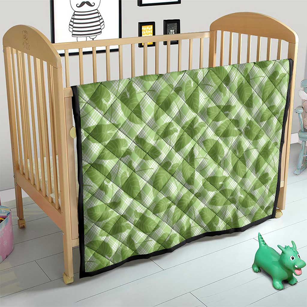 Green Hawaii Kalo Palaka Motifs Quilt Hawaiian Taro Leaves Elegant Vibes LT14 - Polynesian Pride