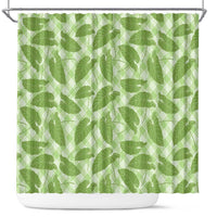 Green Hawaii Kalo Palaka Motifs Shower Curtain Hawaiian Taro Leaves Elegant Vibes LT14 Green - Polynesian Pride