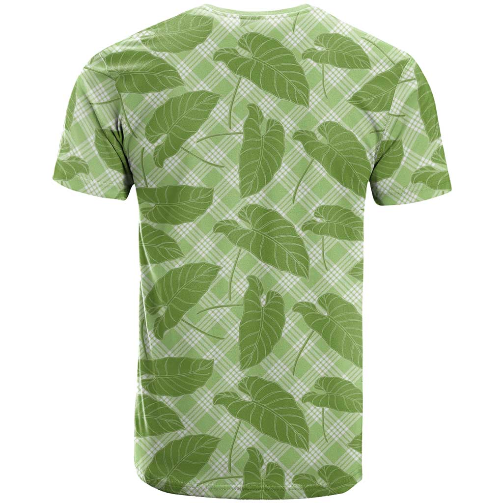 Green Hawaii Kalo Palaka Motifs T Shirt Hawaiian Taro Leaves Elegant Vibes LT14 - Polynesian Pride