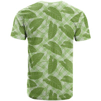 Green Hawaii Kalo Palaka Motifs T Shirt Hawaiian Taro Leaves Elegant Vibes LT14 - Polynesian Pride