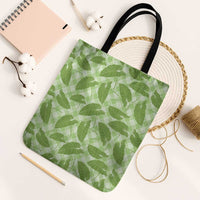Green Hawaii Kalo Palaka Motifs Tote Bag Hawaiian Taro Leaves Elegant Vibes LT14 Black Strap One Size Green - Polynesian Pride