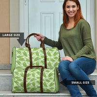 Green Hawaii Kalo Palaka Motifs Travel Bag Hawaiian Taro Leaves Elegant Vibes LT14 - Polynesian Pride