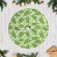 Green Hawaii Kalo Palaka Motifs Tree Skirt Hawaiian Taro Leaves Elegant Vibes LT14 Casual Green - Polynesian Pride