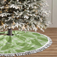 Green Hawaii Kalo Palaka Motifs Tree Skirt Hawaiian Taro Leaves Elegant Vibes LT14 - Polynesian Pride