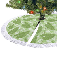 Green Hawaii Kalo Palaka Motifs Tree Skirt Hawaiian Taro Leaves Elegant Vibes LT14 - Polynesian Pride