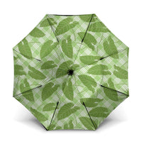 Green Hawaii Kalo Palaka Motifs Umbrella Hawaiian Taro Leaves Elegant Vibes LT14 One Size Folded 11.42 inch Opened Diameter 37.4 inch Green - Polynesian Pride