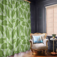 Green Hawaii Kalo Palaka Motifs Window Curtain Hawaiian Taro Leaves Elegant Vibes LT14 - Polynesian Pride