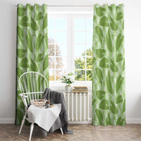 Green Hawaii Kalo Palaka Motifs Window Curtain Hawaiian Taro Leaves Elegant Vibes LT14 - Polynesian Pride