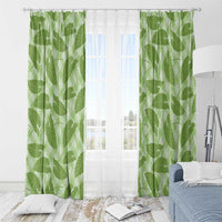 Green Hawaii Kalo Palaka Motifs Window Curtain Hawaiian Taro Leaves Elegant Vibes LT14 - Polynesian Pride