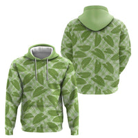 Green Hawaii Kalo Palaka Motifs Zip Hoodie Hawaiian Taro Leaves Elegant Vibes LT14 - Polynesian Pride
