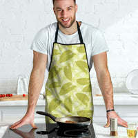 Lime Green Hawaii Kalo Palaka Motifs Apron Hawaiian Taro Leaves Elegant Vibes - Polynesian Pride