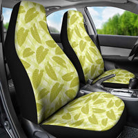 Lime Green Hawaii Kalo Palaka Motifs Car Seat Cover Hawaiian Taro Leaves Elegant Vibes LT14 - Polynesian Pride