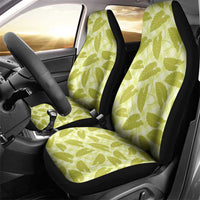 Lime Green Hawaii Kalo Palaka Motifs Car Seat Cover Hawaiian Taro Leaves Elegant Vibes LT14 - Polynesian Pride