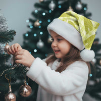 Lime Green Hawaii Kalo Palaka Motifs Christmas Santa Hat Hawaiian Taro Leaves Elegant Vibes LT14 - Polynesian Pride