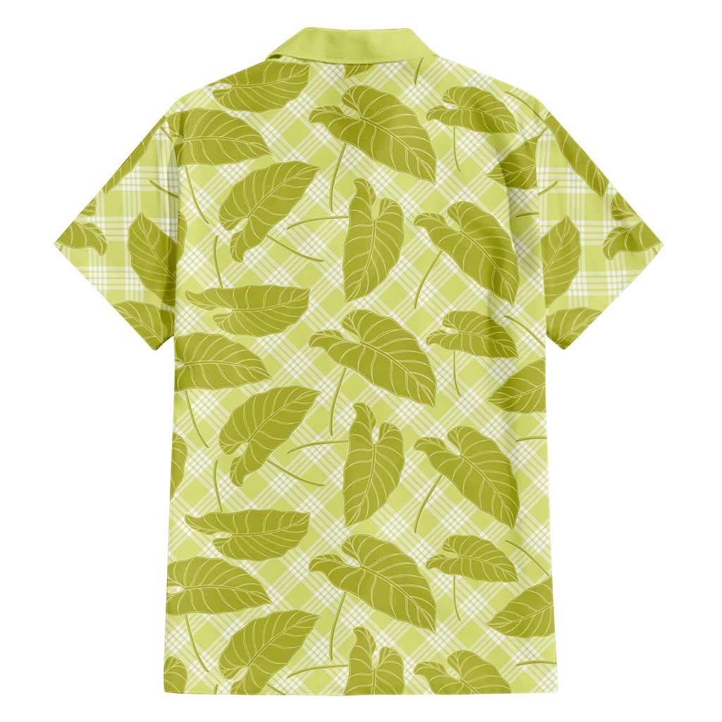 Lime Green Hawaii Kalo Palaka Motifs Family Matching Mermaid Dress and Hawaiian Shirt Hawaiian Taro Leaves Elegant Vibes LT14 - Polynesian Pride