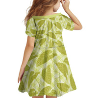 Lime Green Hawaii Kalo Palaka Motifs Family Matching Off Shoulder Maxi Dress and Hawaiian Shirt Hawaiian Taro Leaves Elegant Vibes LT14 - Polynesian Pride