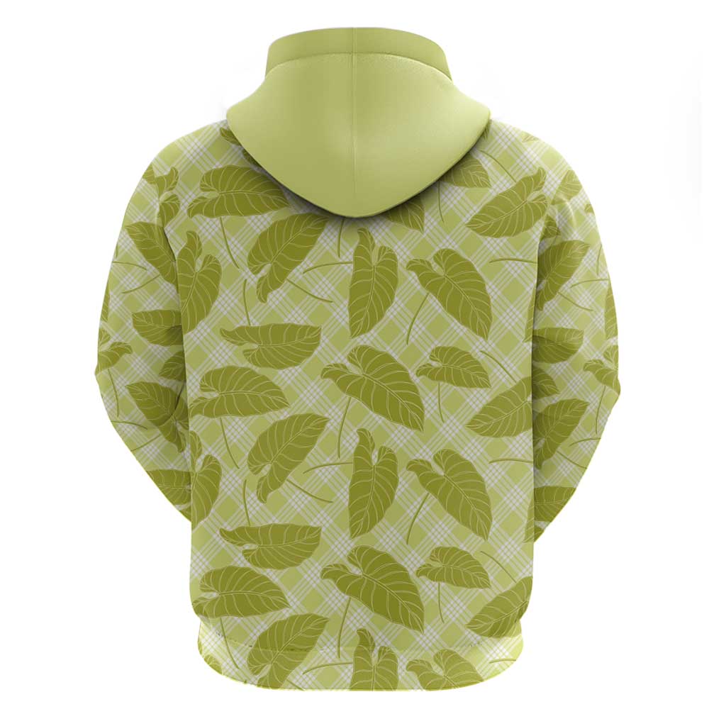 Lime Green Hawaii Kalo Palaka Motifs Hoodie Hawaiian Taro Leaves Elegant Vibes LT14 - Polynesian Pride