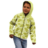 Lime Green Hawaii Kalo Palaka Motifs Kid Hoodie Hawaiian Taro Leaves Elegant Vibes LT14 - Polynesian Pride
