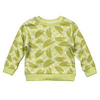 Lime Green Hawaii Kalo Palaka Motifs Kid Ugly Christmas Sweater Hawaiian Taro Leaves Elegant Vibes LT14 Kid Lime Green - Polynesian Pride