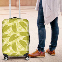 Lime Green Hawaii Kalo Palaka Motifs Luggage Cover Hawaiian Taro Leaves Elegant Vibes LT14 Lime Green - Polynesian Pride