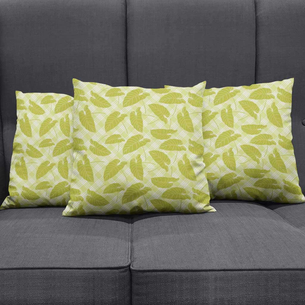 Lime Green Hawaii Kalo Palaka Motifs Pillow Cover Hawaiian Taro Leaves Elegant Vibes LT14 - Polynesian Pride